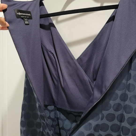 Connected Apparel Blue Polka Dot Sheath Dress - Picture 11 of 13